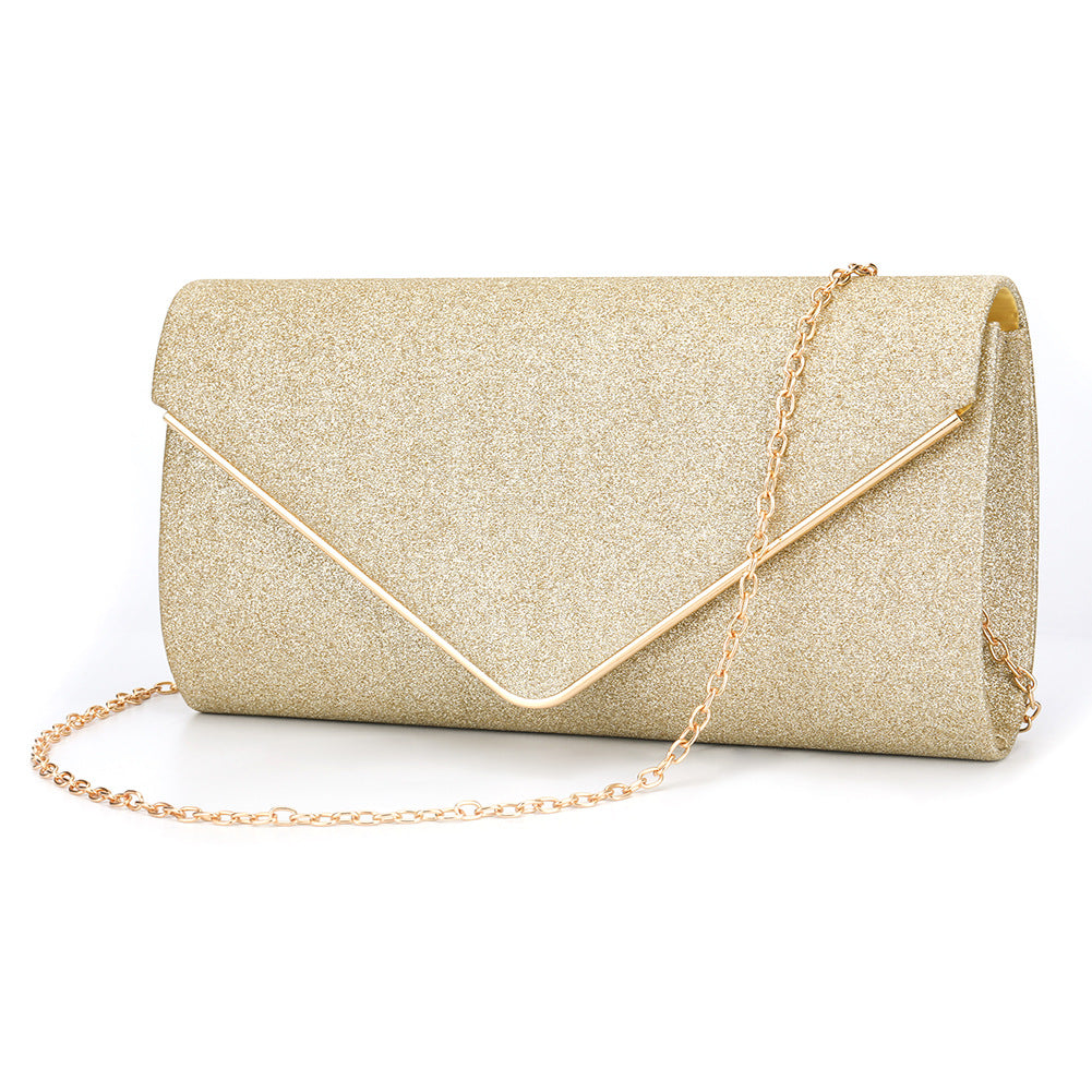 Black Glitter Envelope Clutch Bag for Women Evening Use
