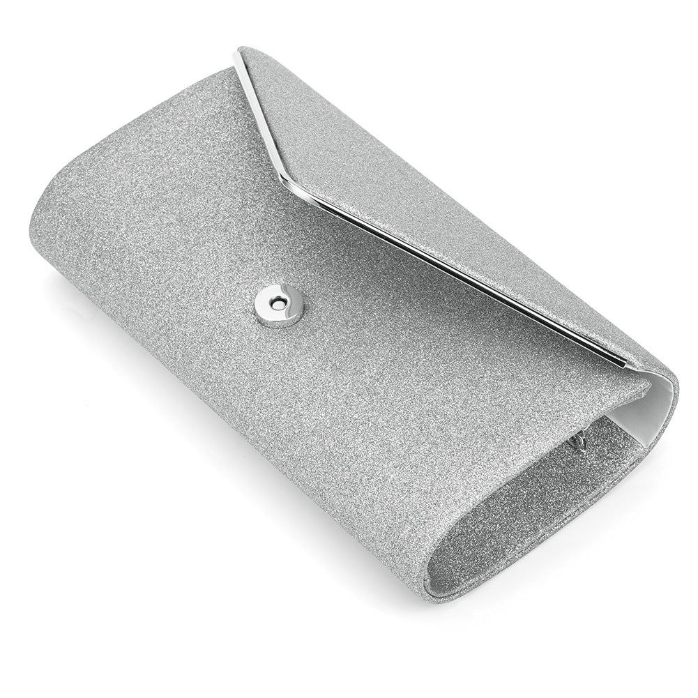 Black Glitter Envelope Clutch Bag for Women Evening Use