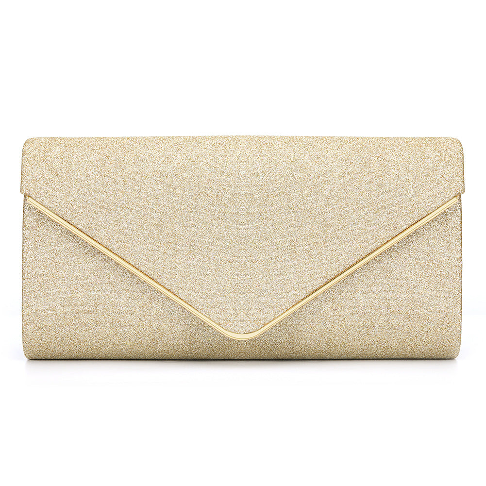 Black Glitter Envelope Clutch Bag for Women Evening Use