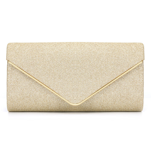 Black Glitter Envelope Clutch Bag for Women Evening Use