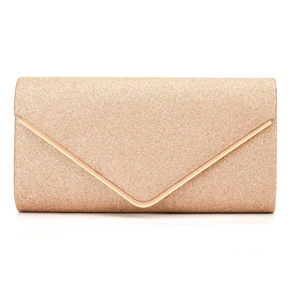 Black Glitter Envelope Clutch Bag for Women Evening Use