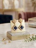 Gold Plated Crystal Earrings for Women 2 Pcs