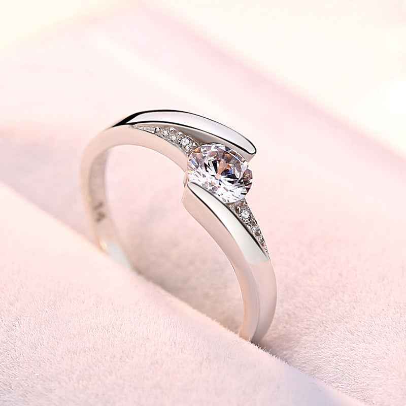 Sterling Silver Korean Diamond Wedding Ring