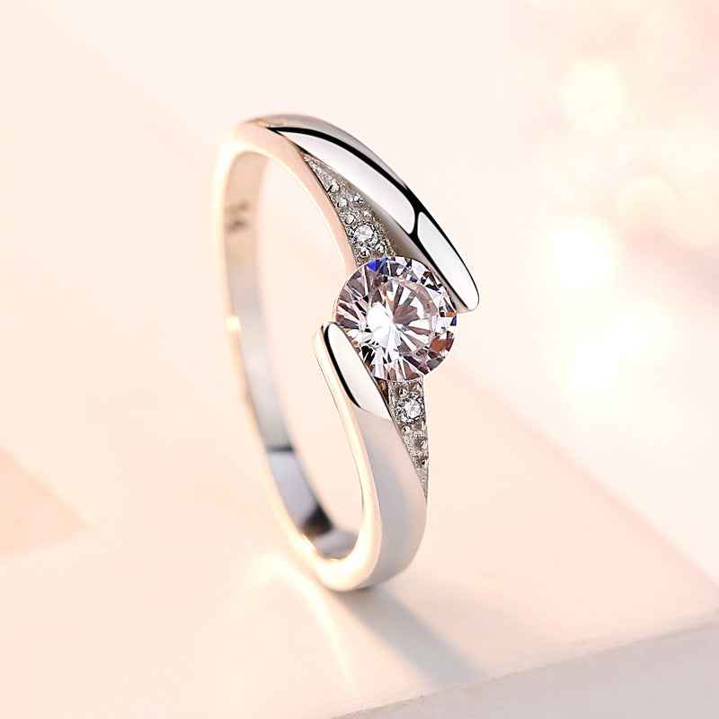 Sterling Silver Korean Diamond Wedding Ring