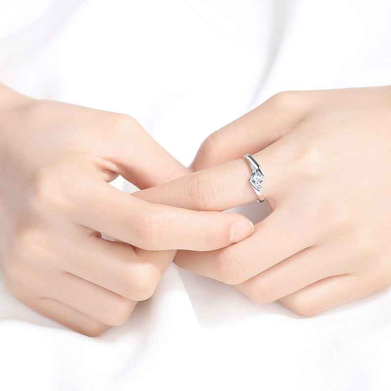 Sterling Silver Korean Diamond Wedding Ring
