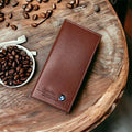 Men's Premium PU Leather Wallet Brown Emblem