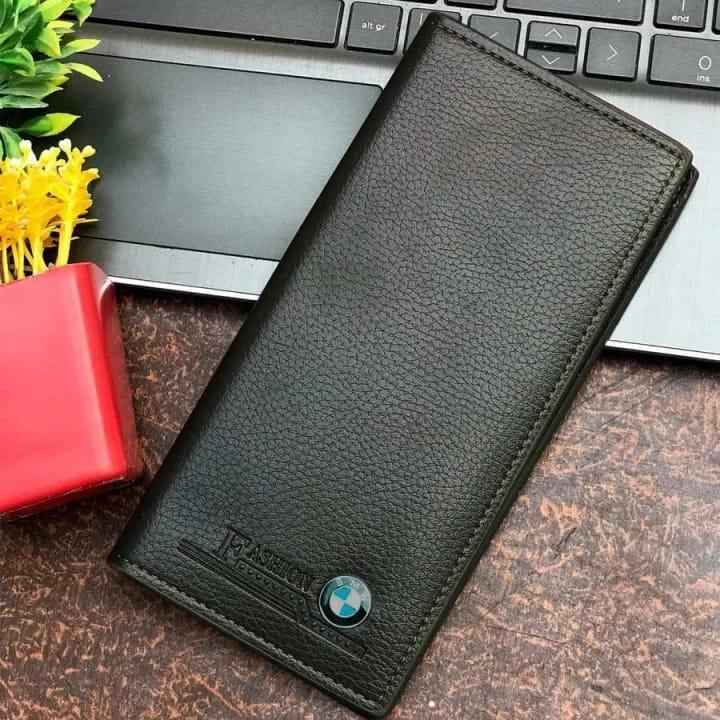 Men's Premium PU Leather Wallet Brown Emblem