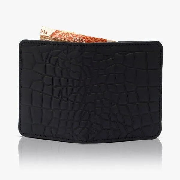 Men's Black Leather Wallet with Card Slots