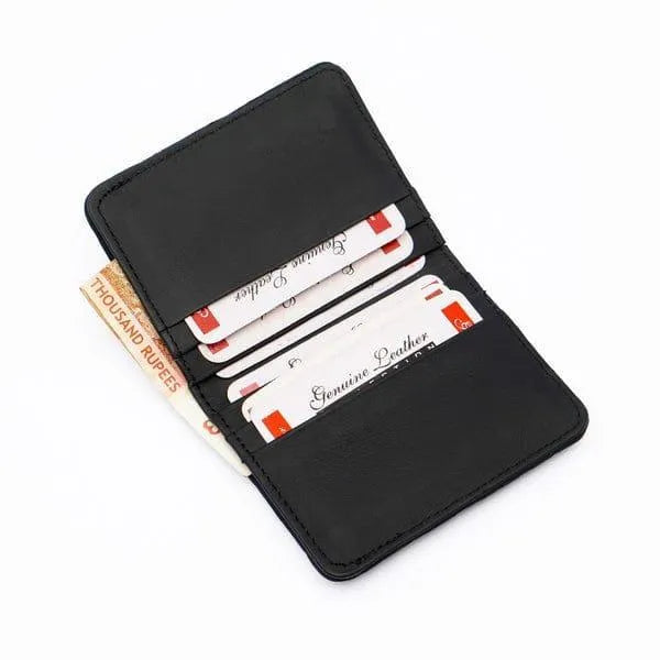 Men's Black Leather Wallet with Card Slots