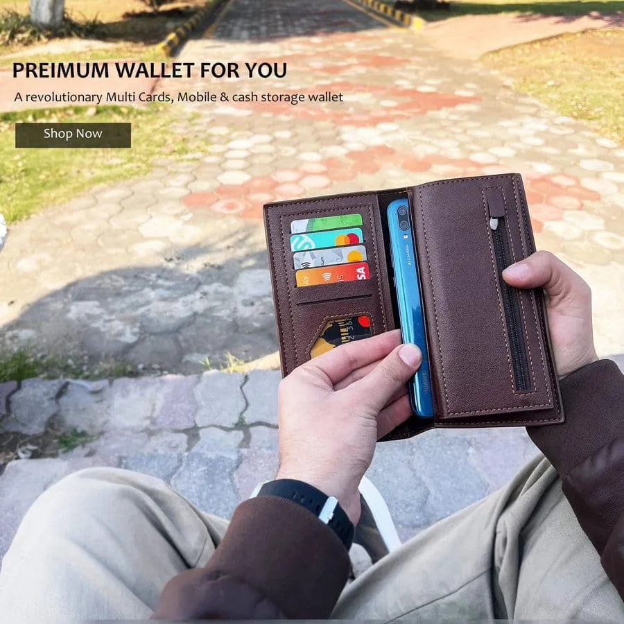 Premium Leather Wallet for Men - Dark Brown, Tan, Black