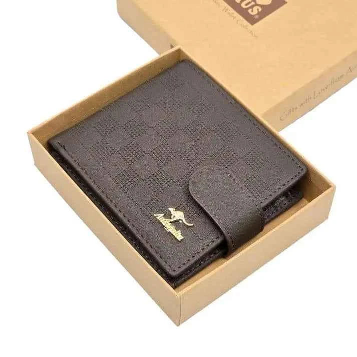 Brown PU Leather Wallet for Men with Logo