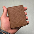 Men's Leather Wallet with LV Pattern Brown