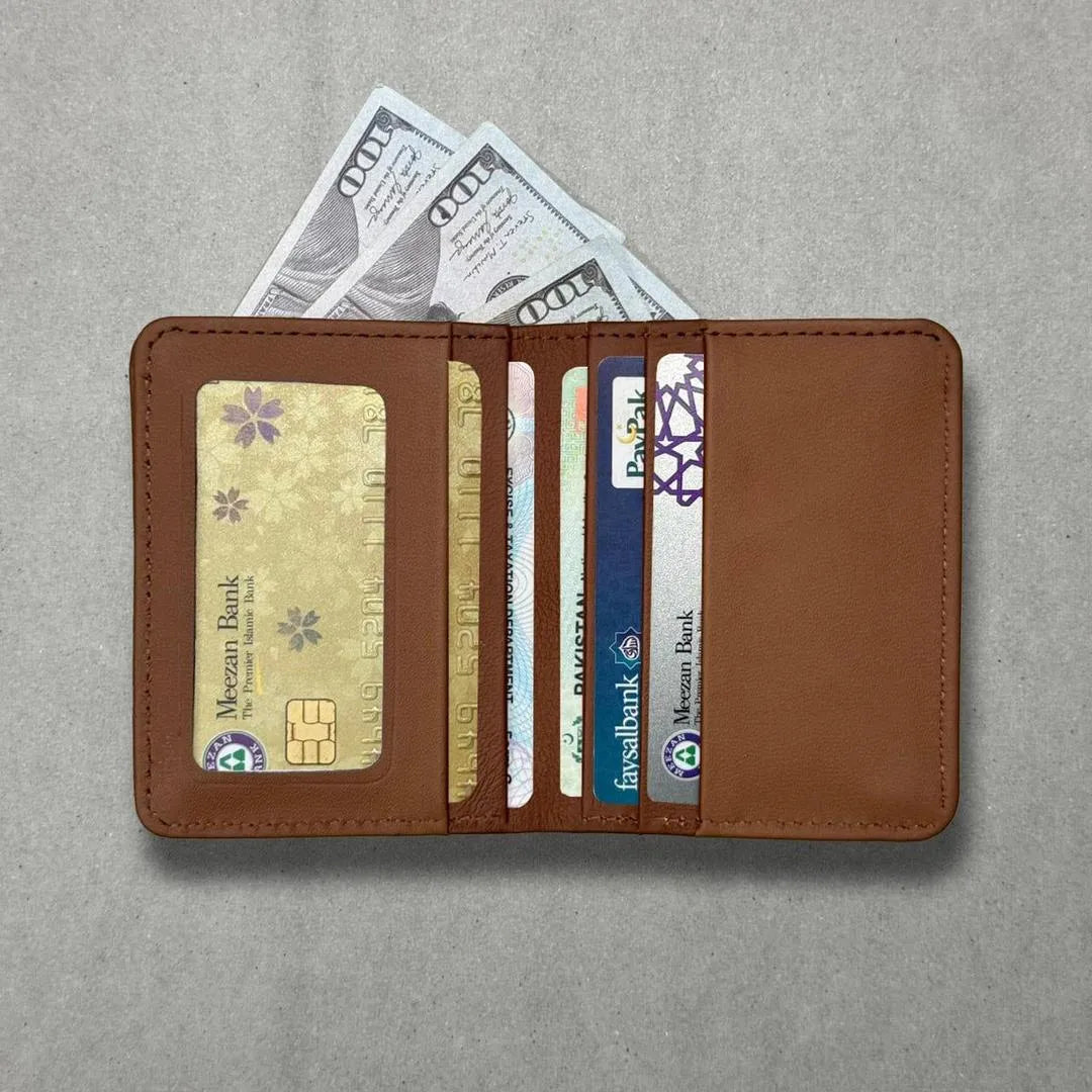 Men's Leather Wallet with LV Pattern Brown