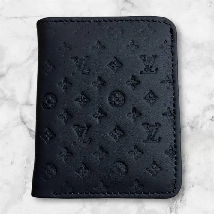 Men's Leather Wallet with LV Pattern Brown