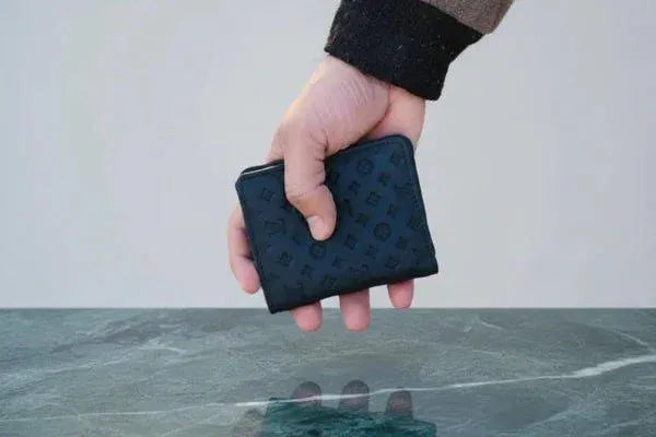 Men's Leather Wallet with LV Pattern Brown