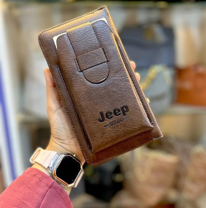 Jeep PU Leather Wallet Set Brown Tan Black