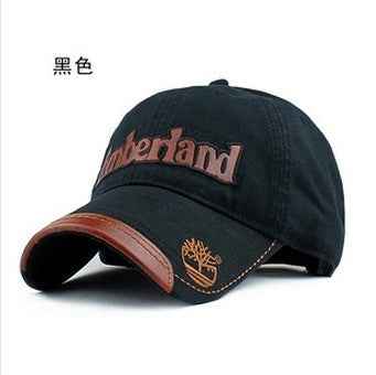 Black Timberland Cap with Leather Trim for Men