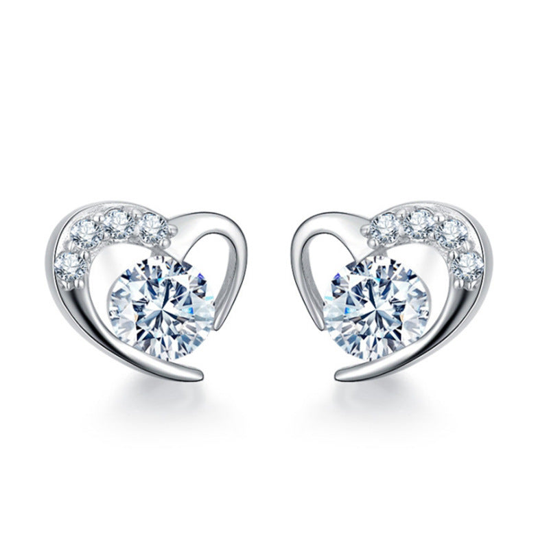 Heart Shaped Silver Earrings for Women 999 Pure