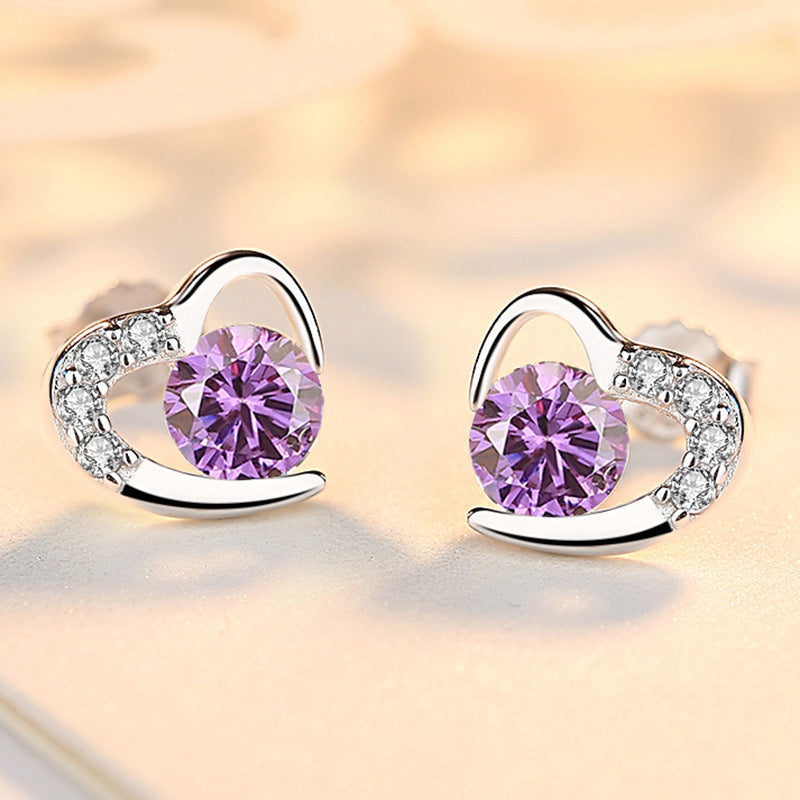 Heart Shaped Silver Earrings for Women 999 Pure