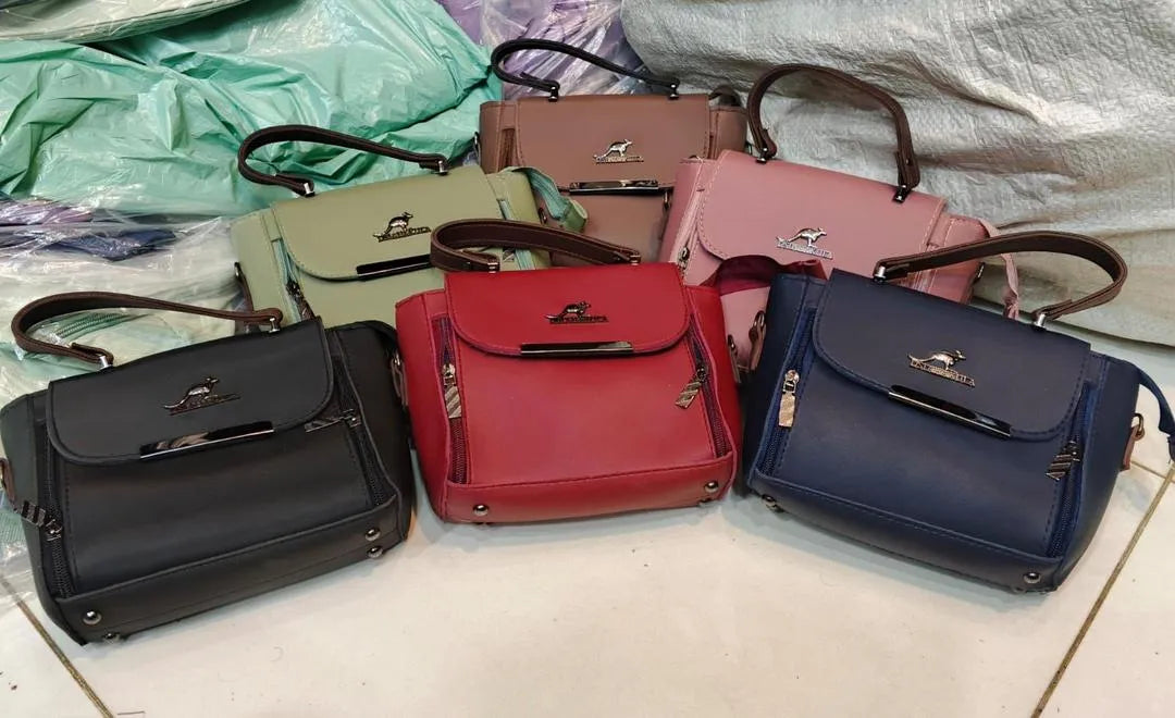 Women's Beige Leather Shoulder Bag with Top Handle