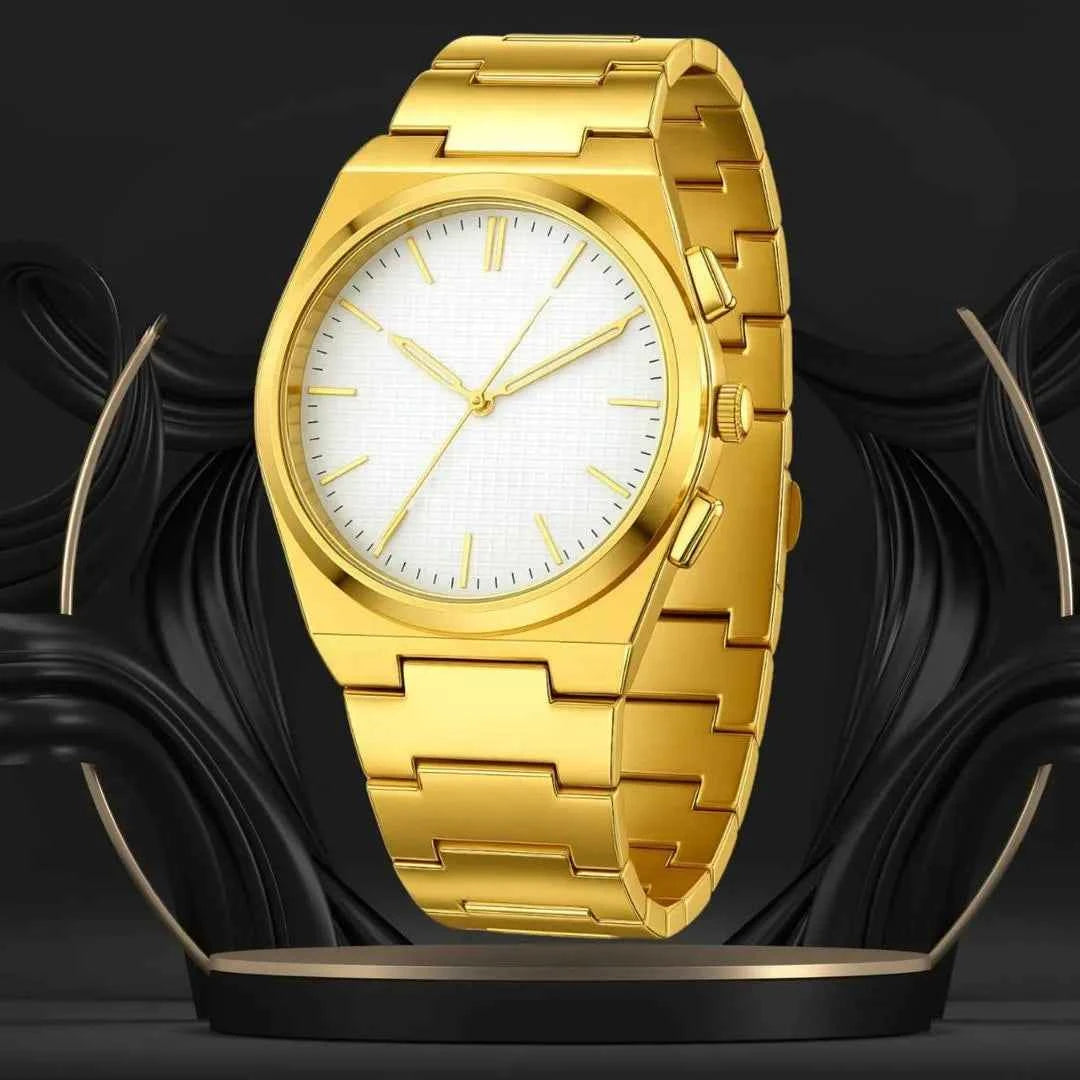 Men's Gold Stainless Steel Chain Watch 8mm Dial