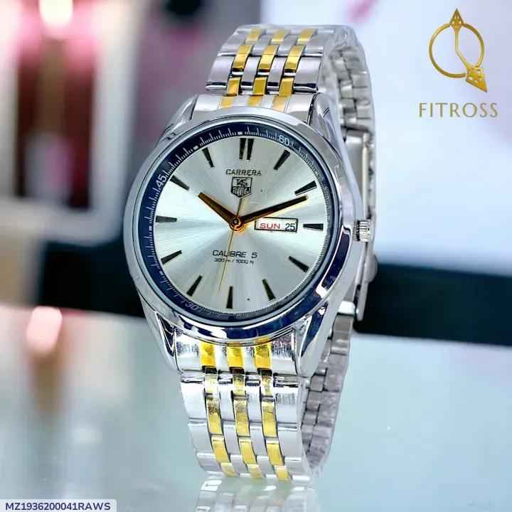 Men's Stainless Steel Quartz Watch 24mm Multicolor Strap