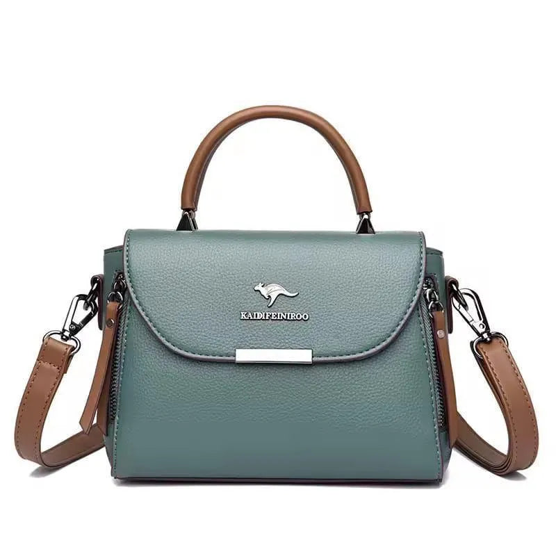 Women's Leather Crossbody Bag Maroon Black Blue Green Mustard Pink Medium