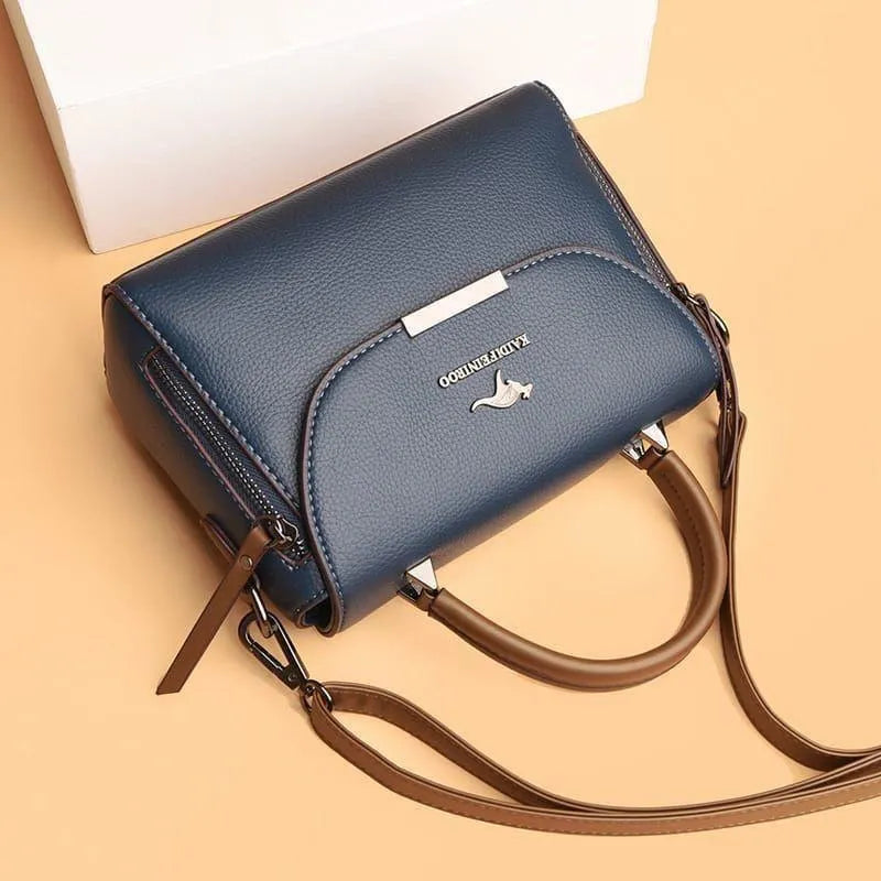 Women's Leather Crossbody Bag Maroon Black Blue Green Mustard Pink Medium