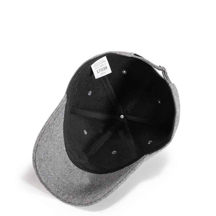 Wool Baseball Cap Black Short Brim Pakistan