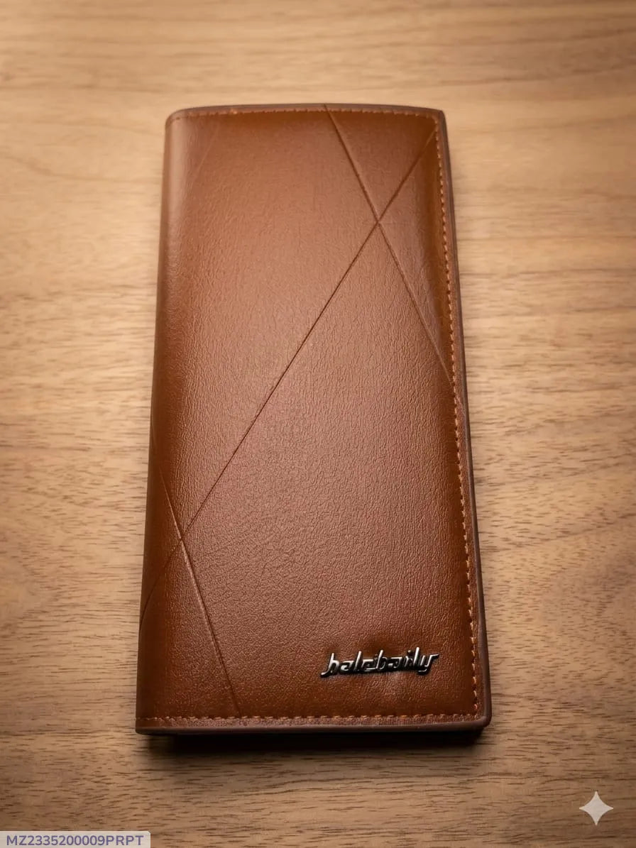Men's Leather Wallet Men's Luxury Genuine Leather Long Trifold Wallet