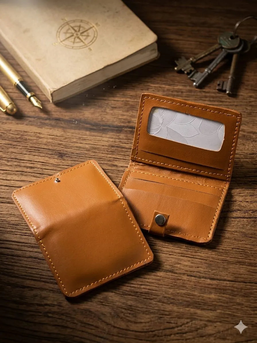Classic Handcrafted Leather Wallet with ID Window