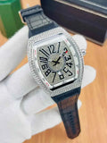 Diamond Stone Men's Luxury Fashion Watch, (Working Date & Premium Textured Strap)