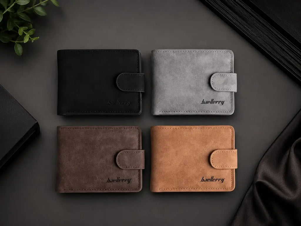 Premium Men’s Bifold Wallet with Snap Closure
