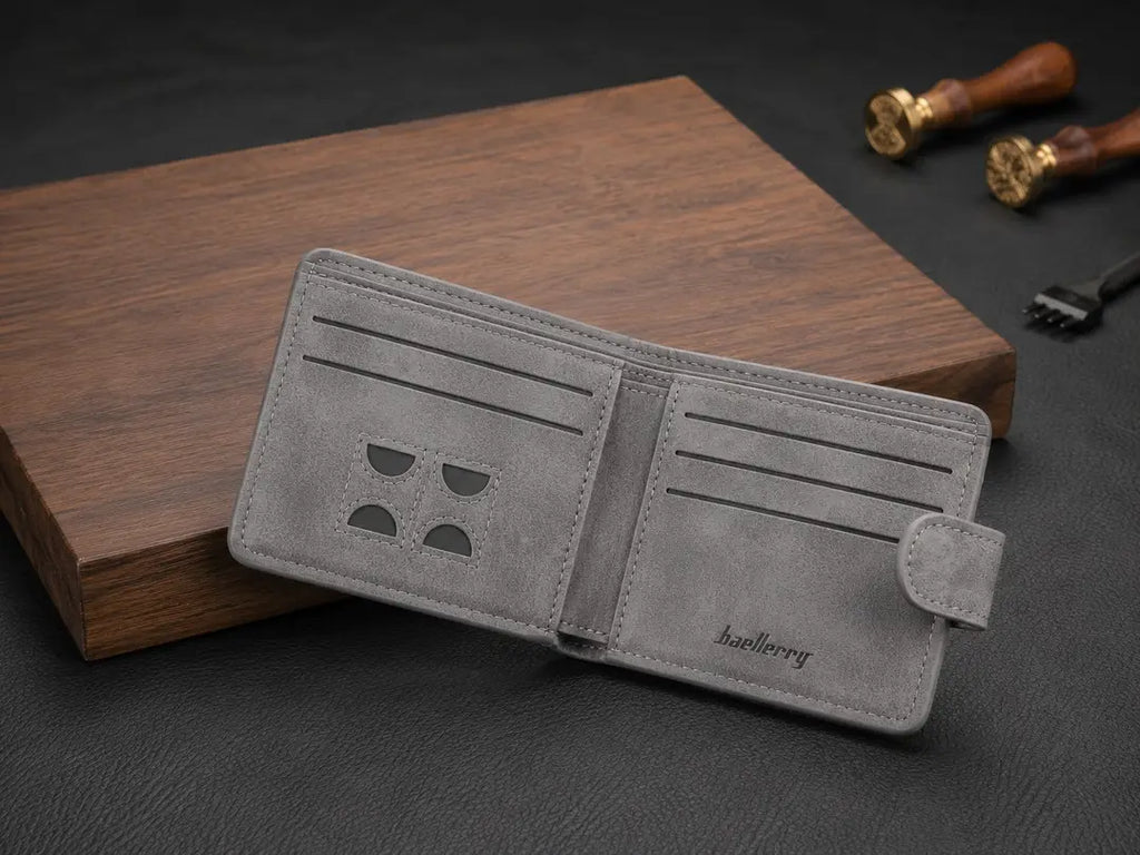 Premium Men’s Bifold Wallet with Snap Closure