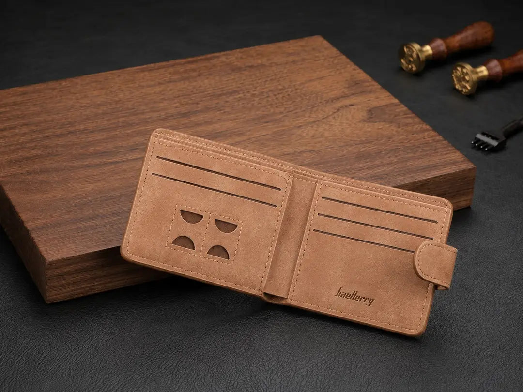 Premium Men’s Bifold Wallet with Snap Closure