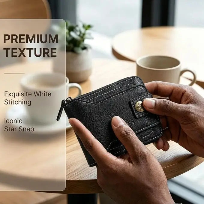Premium Men's Zipper Bifold Wallet