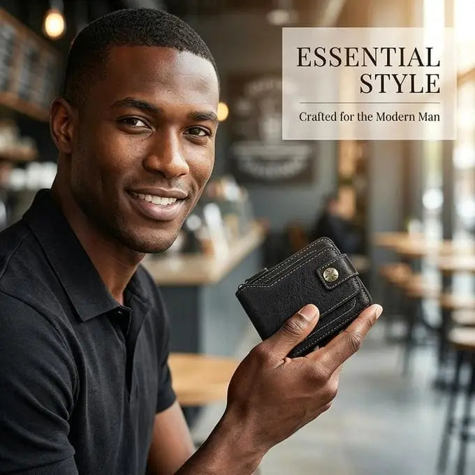 Premium Men's Zipper Bifold Wallet