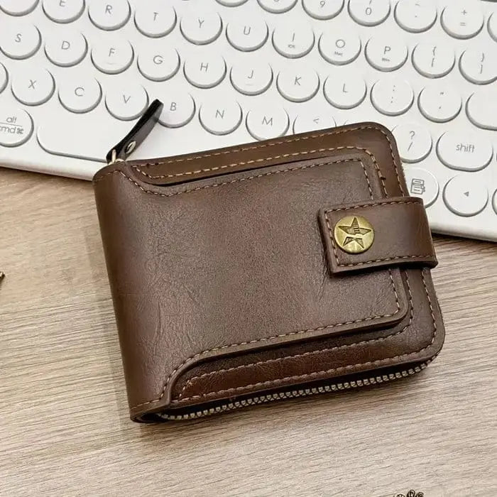 Premium Men's Zipper Bifold Wallet