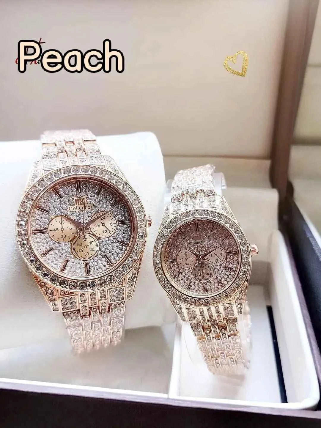 Stainless Steel Diamond Stone Couple Watches