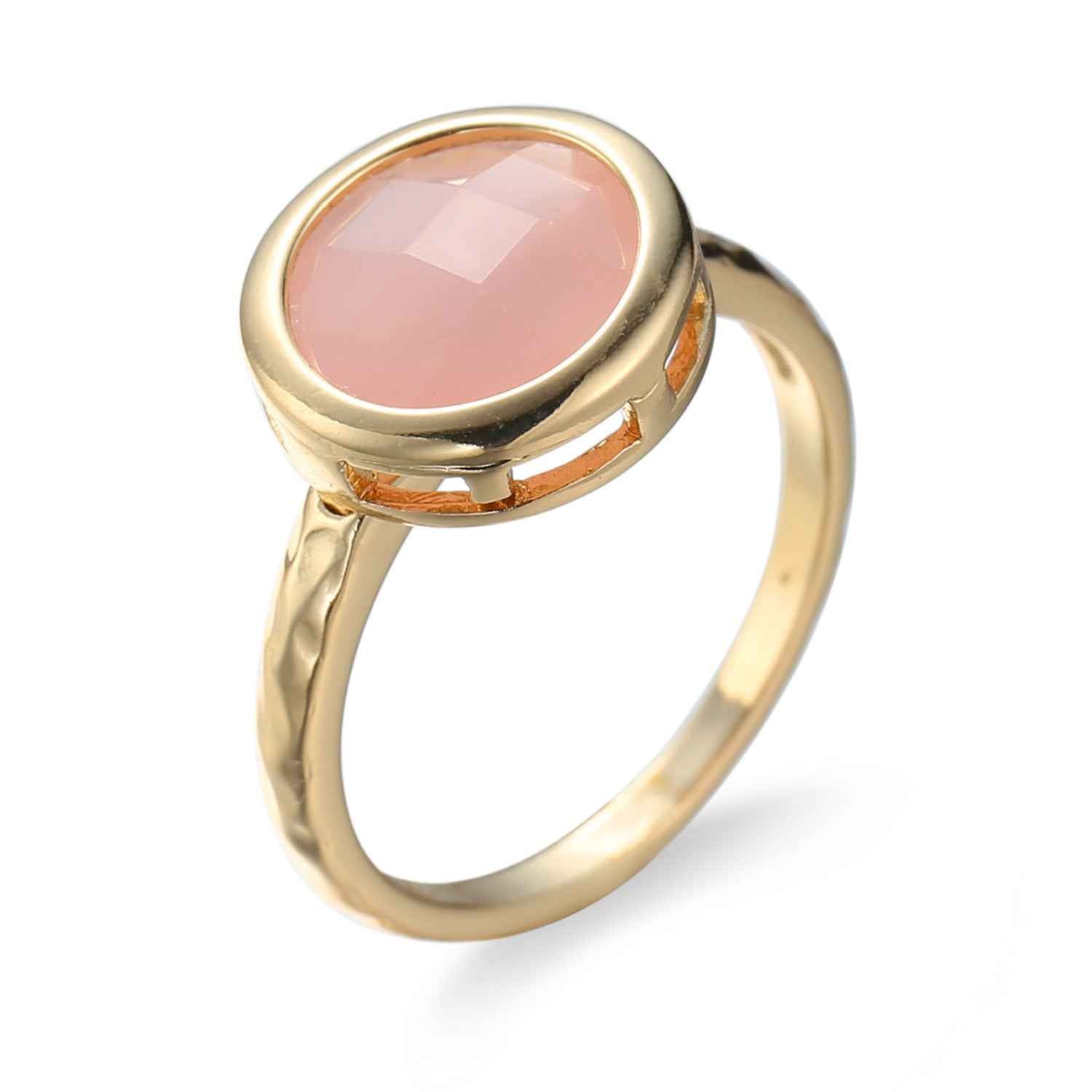 Pink Zircon Rings for Women Luxury Geometric Jewelry