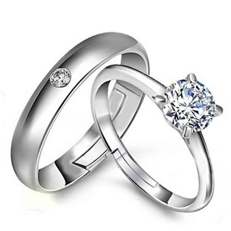Moissanite Wedding Ring Set for Women, Sparkling Couple Engagement Jewelry