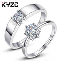 Korean Style Single Diamond Couple Wedding Rings 925 Silver