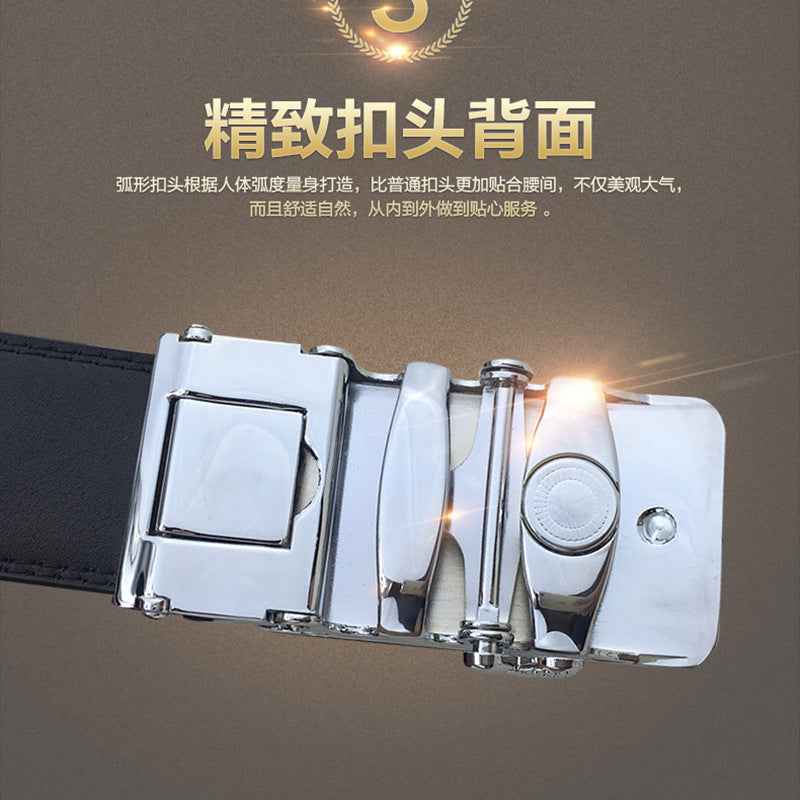 Men Genuine Leather Crocodile Belt Automatic Buckle