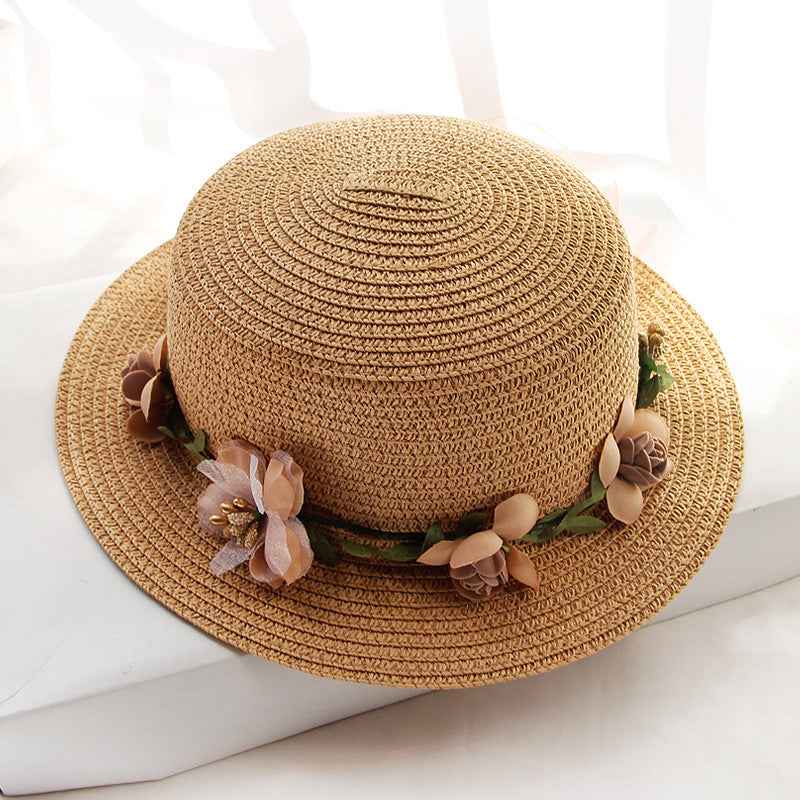 Straw Sun Hats with Floral Embellishments for Summer
