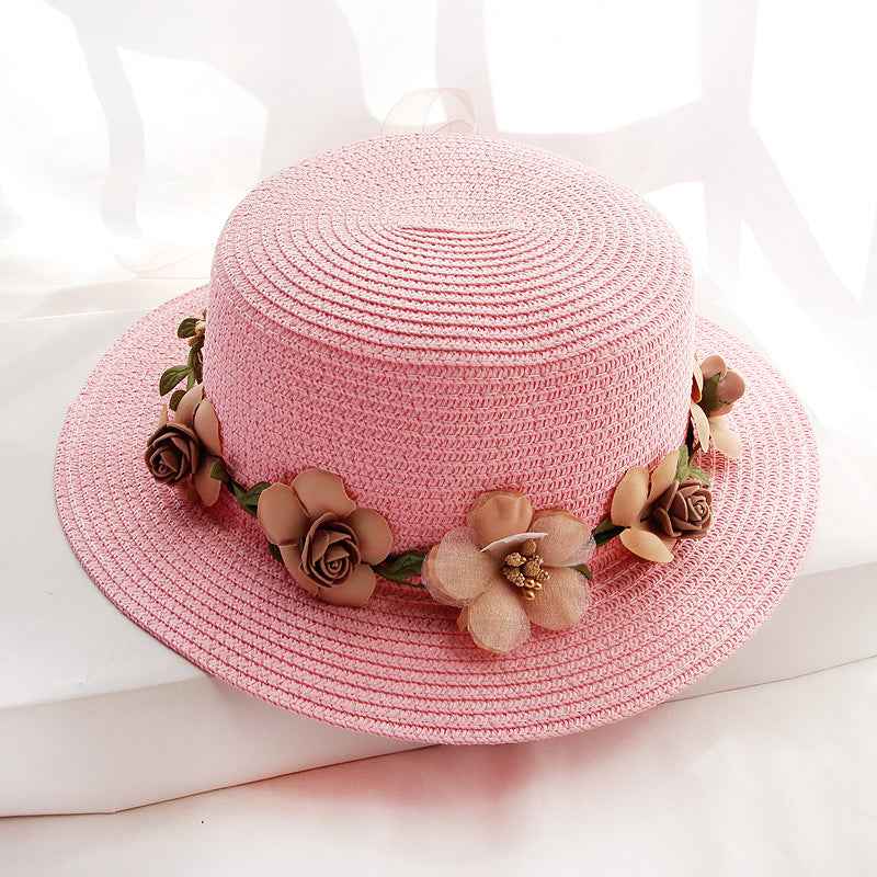 Straw Sun Hats with Floral Embellishments for Summer