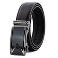 Men's Black Cowhide Automatic Buckle Belt