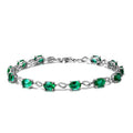 Emerald Bracelet Silver Plated Green Stones Daily Wear