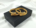 Golden Geometric Bangles Set for Women