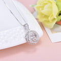 S925 Sterling Silver Round Pendant Necklace for Women