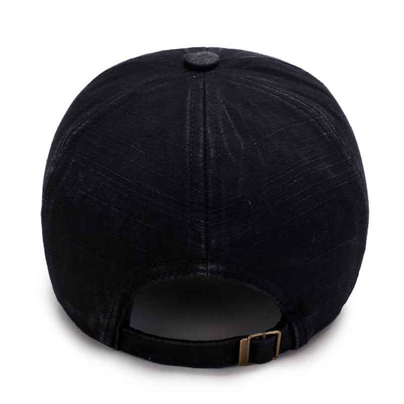 Men Washed Baseball Cap Black with Logo